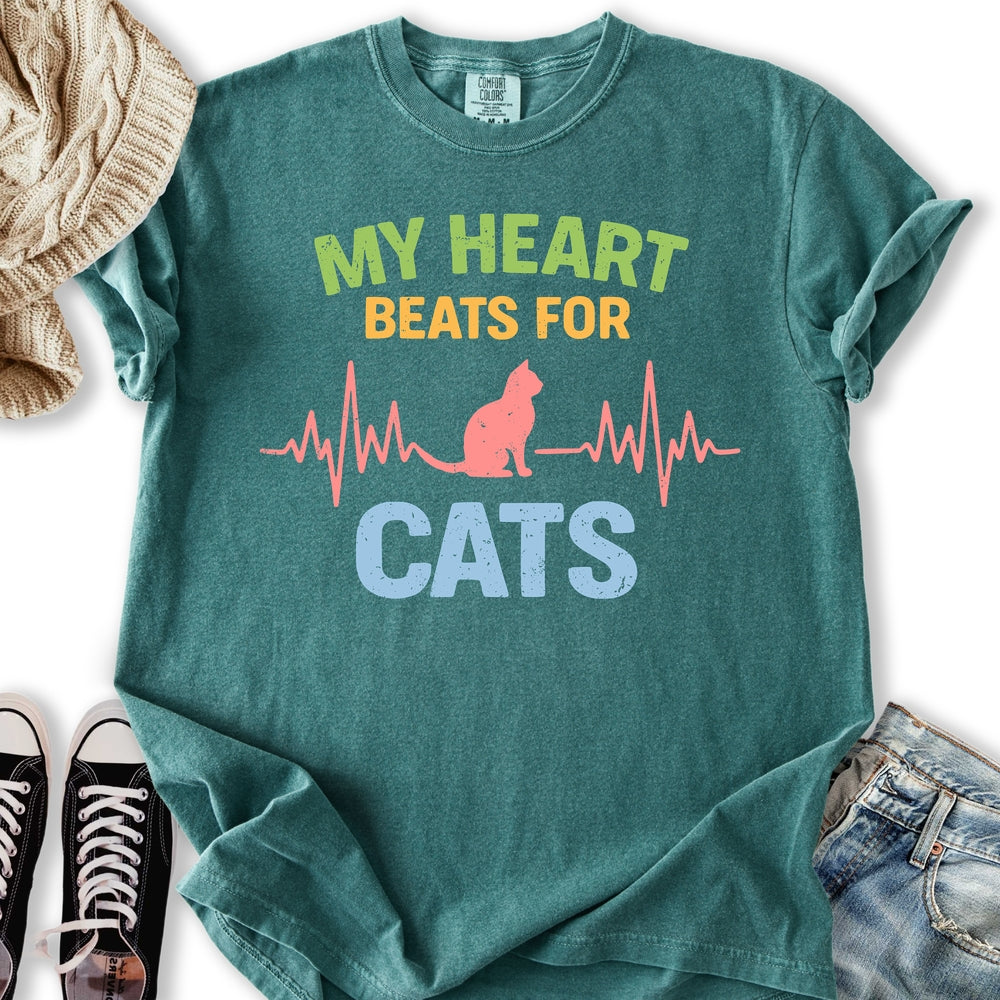 Heart Beats for Cats Relaxed Tee