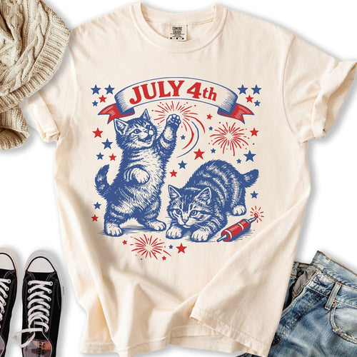 July 4th Kittens Relaxed Tee