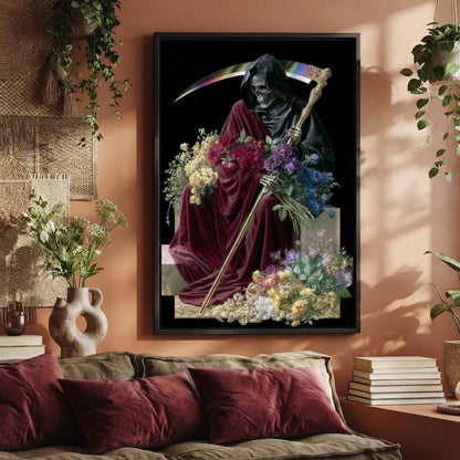 Death Rests With Fallen Petals Canvas Wall Art