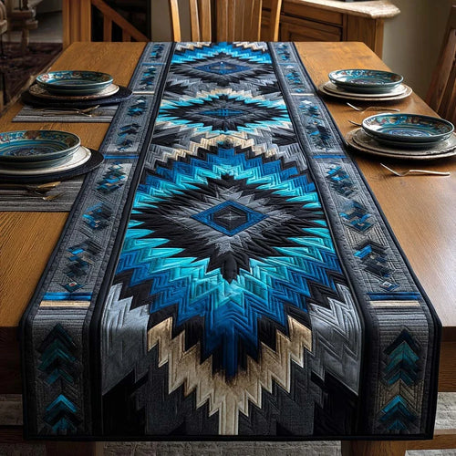 Deep Blue Canyon Quilted Table Runner