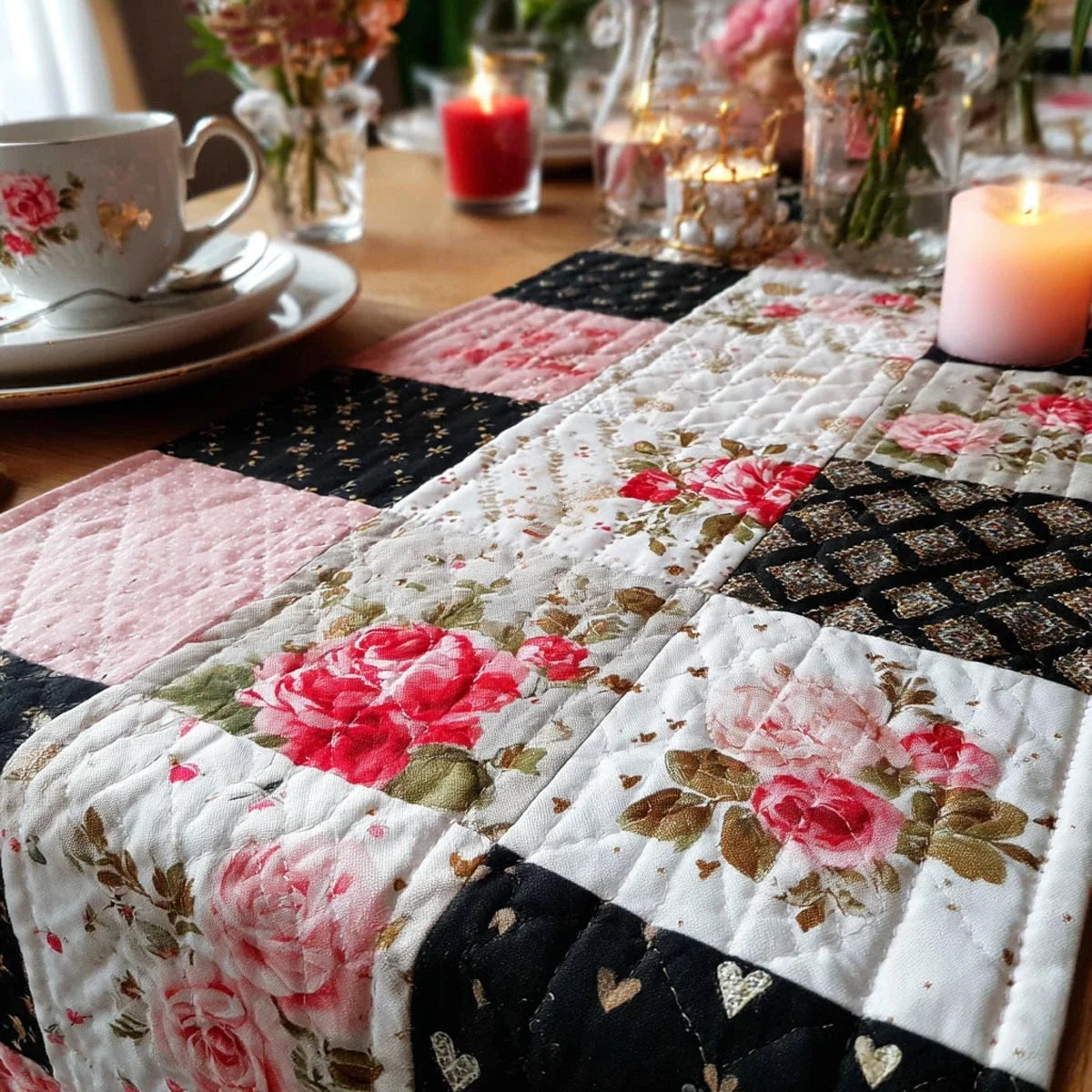 Deep Love Quilted Table Runner