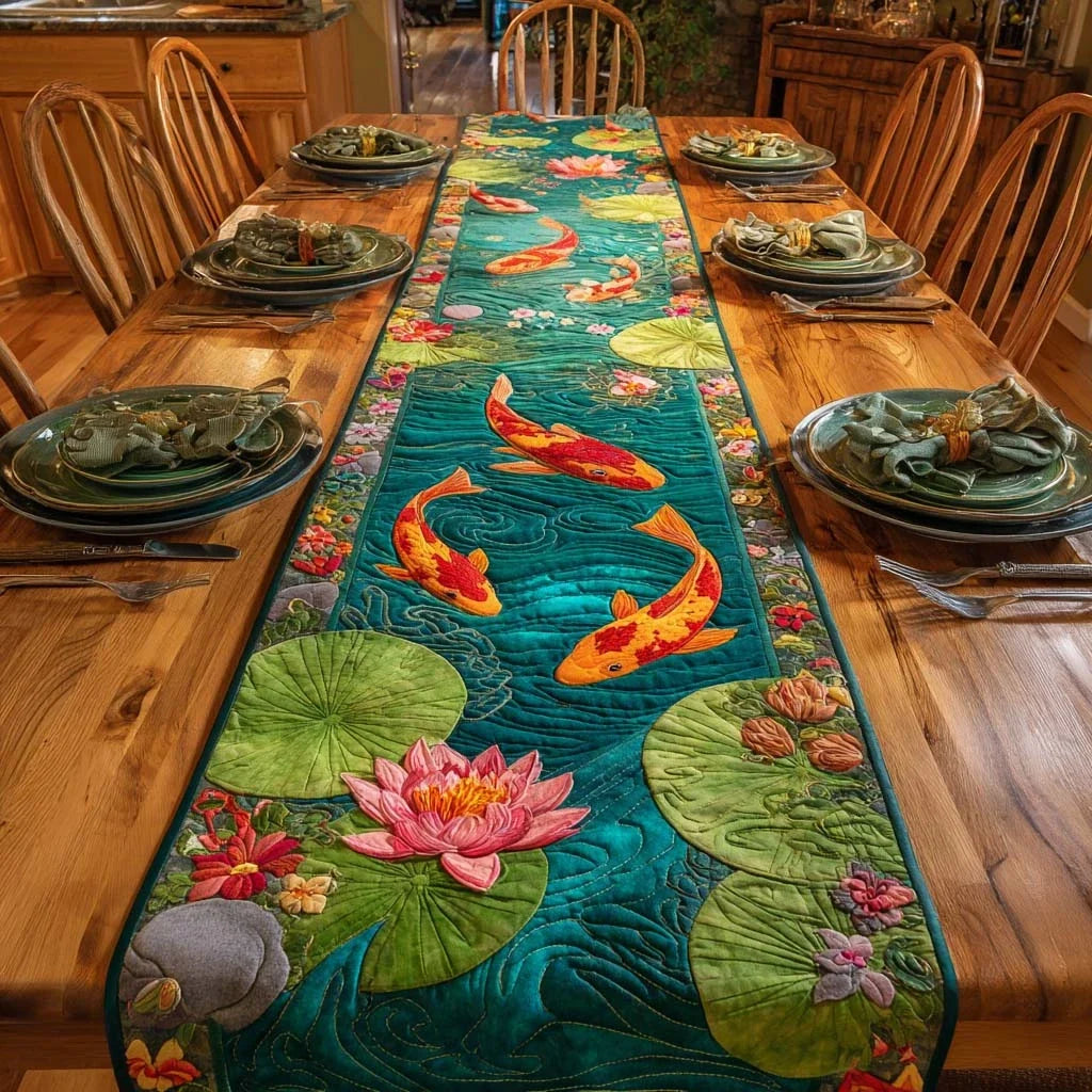 Deepwater Koi Dream Quilted Table Runner