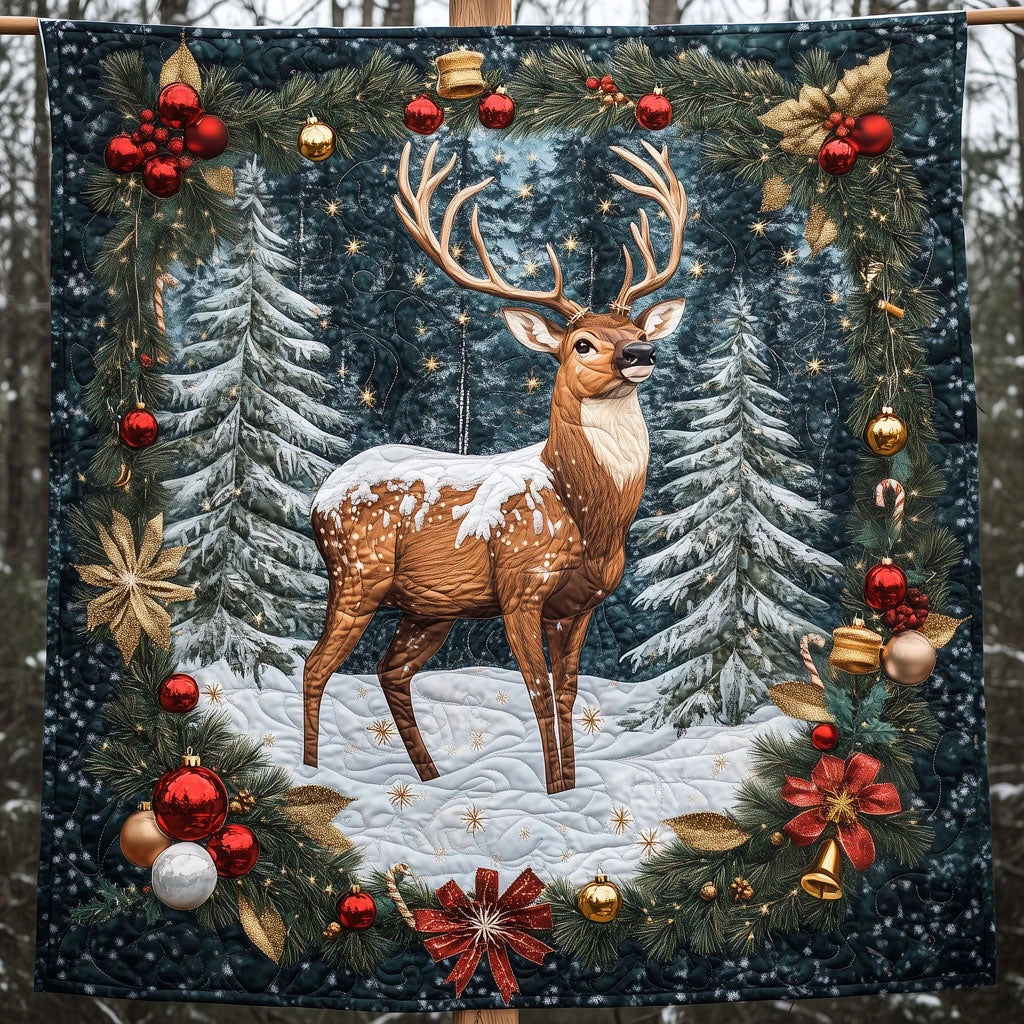 Deer Christmas Quilt Blanket