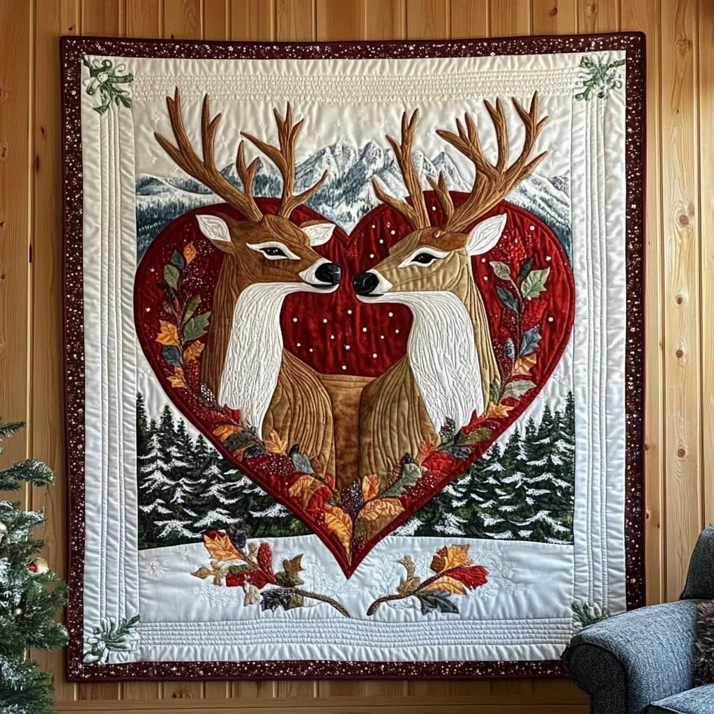 Deer In The Heartland Quilt Blanket