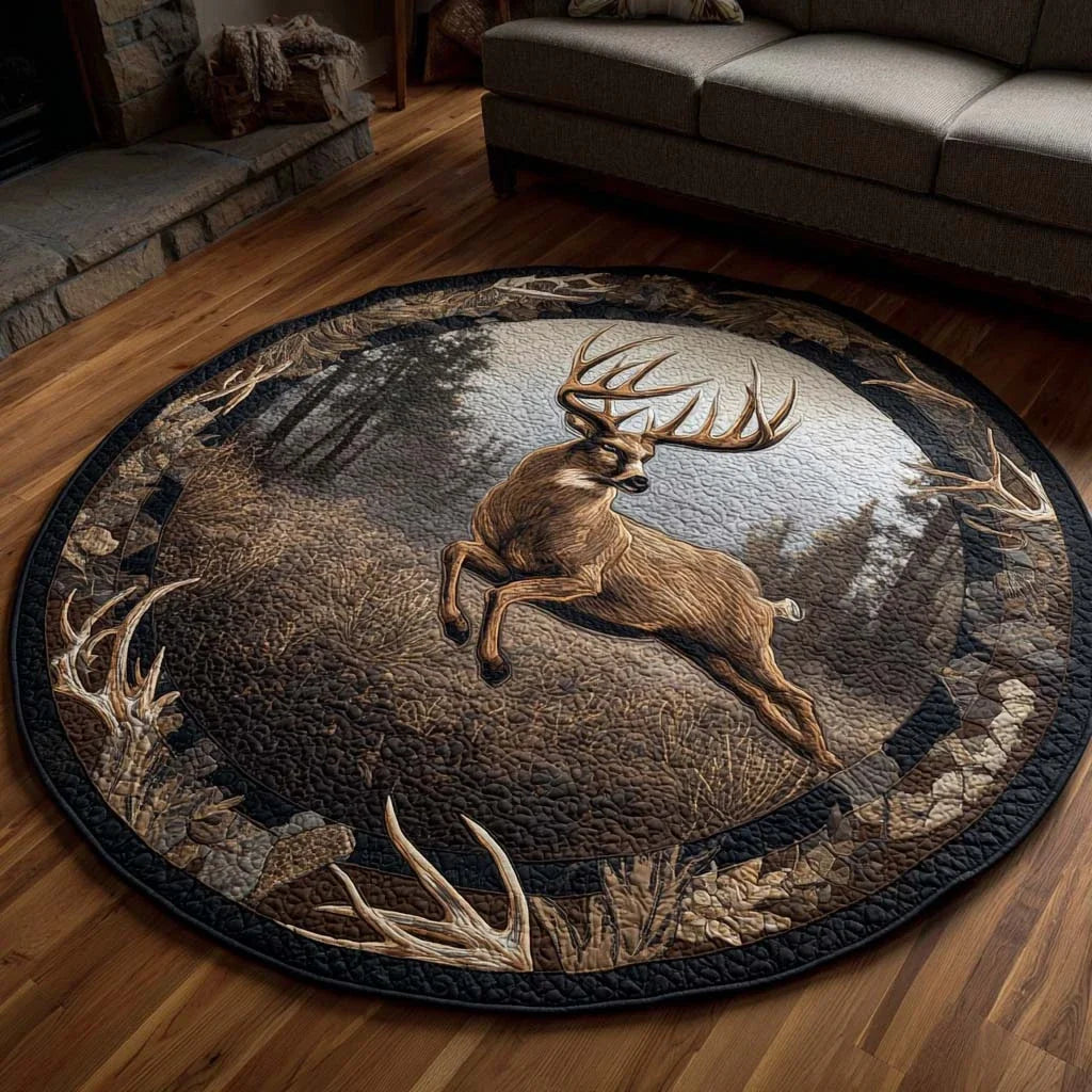 Deer Quilted Round Mat