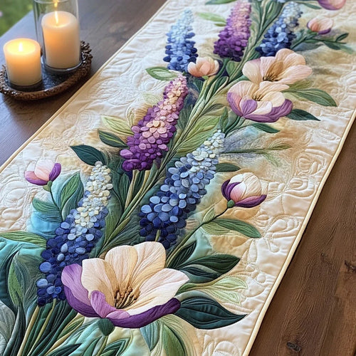 Delicate Blossom Quilted Table Runner