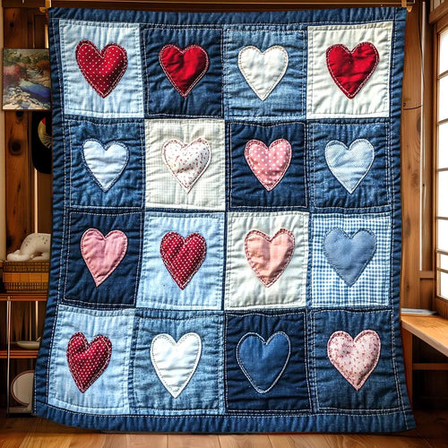 Denim Love Quilt Blanket