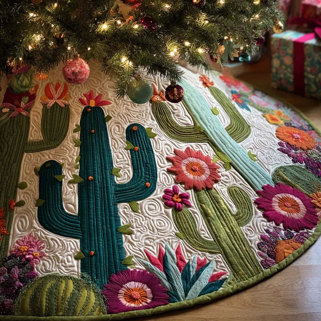 Desert Beauty Christmas Quilted Tree Skirt