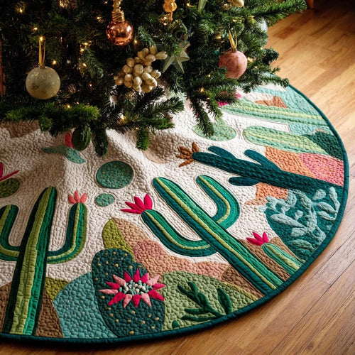 Desert Bloom Cactus Quilted Tree Skirt
