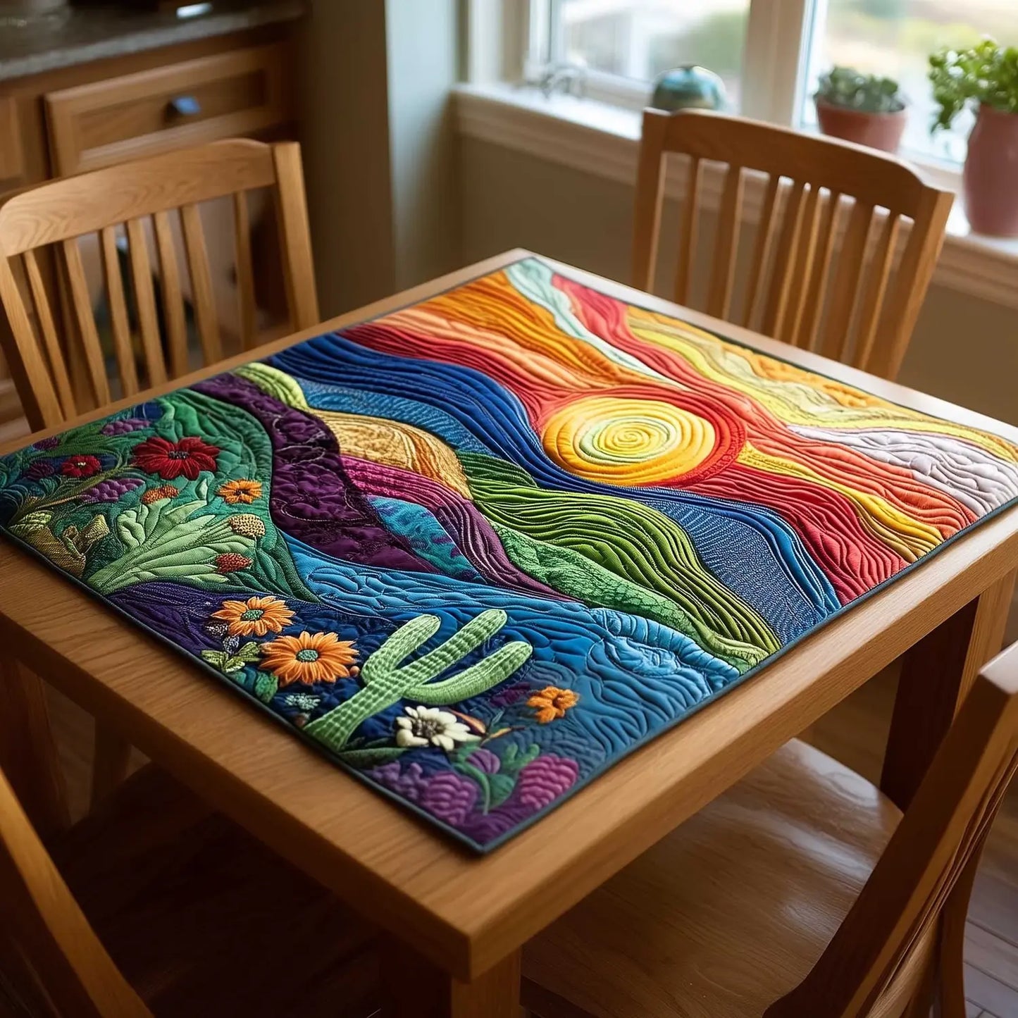 Desert Bloom Quilted Table Topper