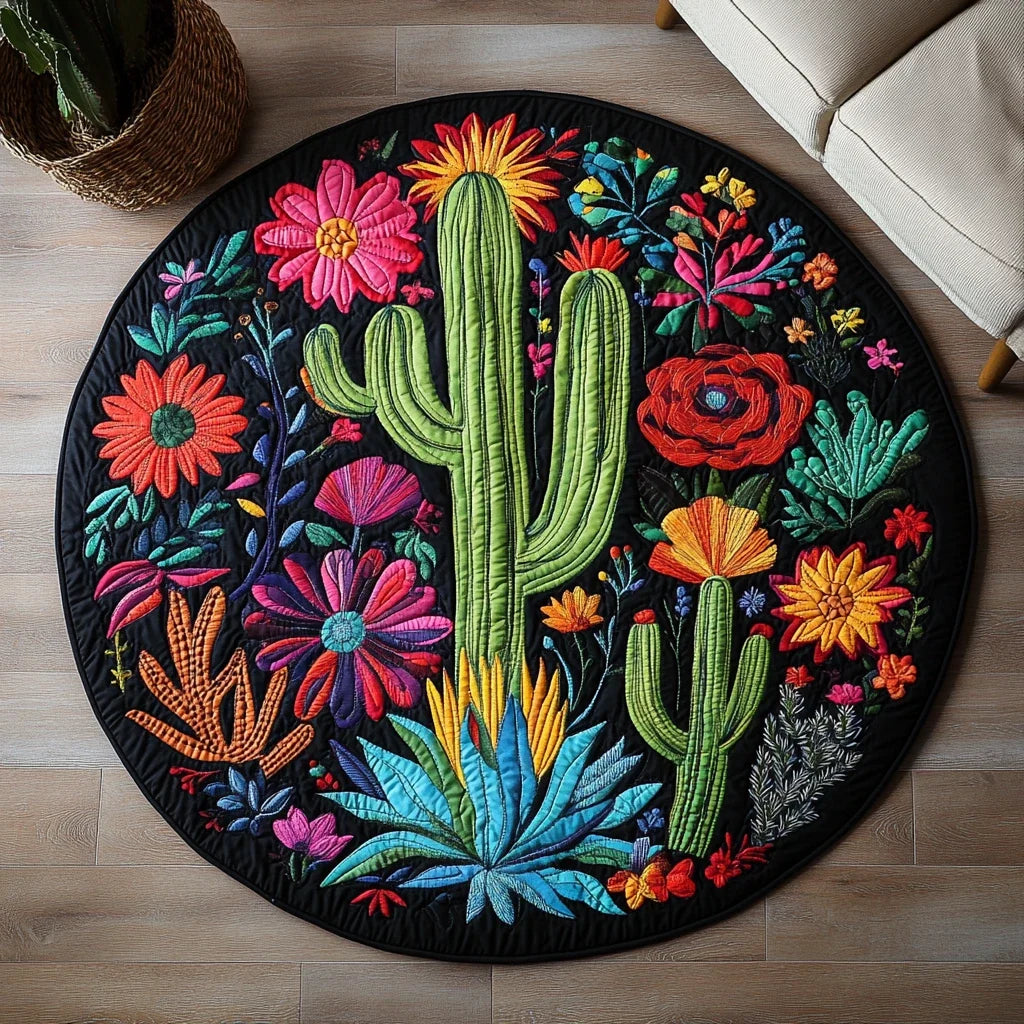 Desert Bloom Serenity Quilted Round Mat