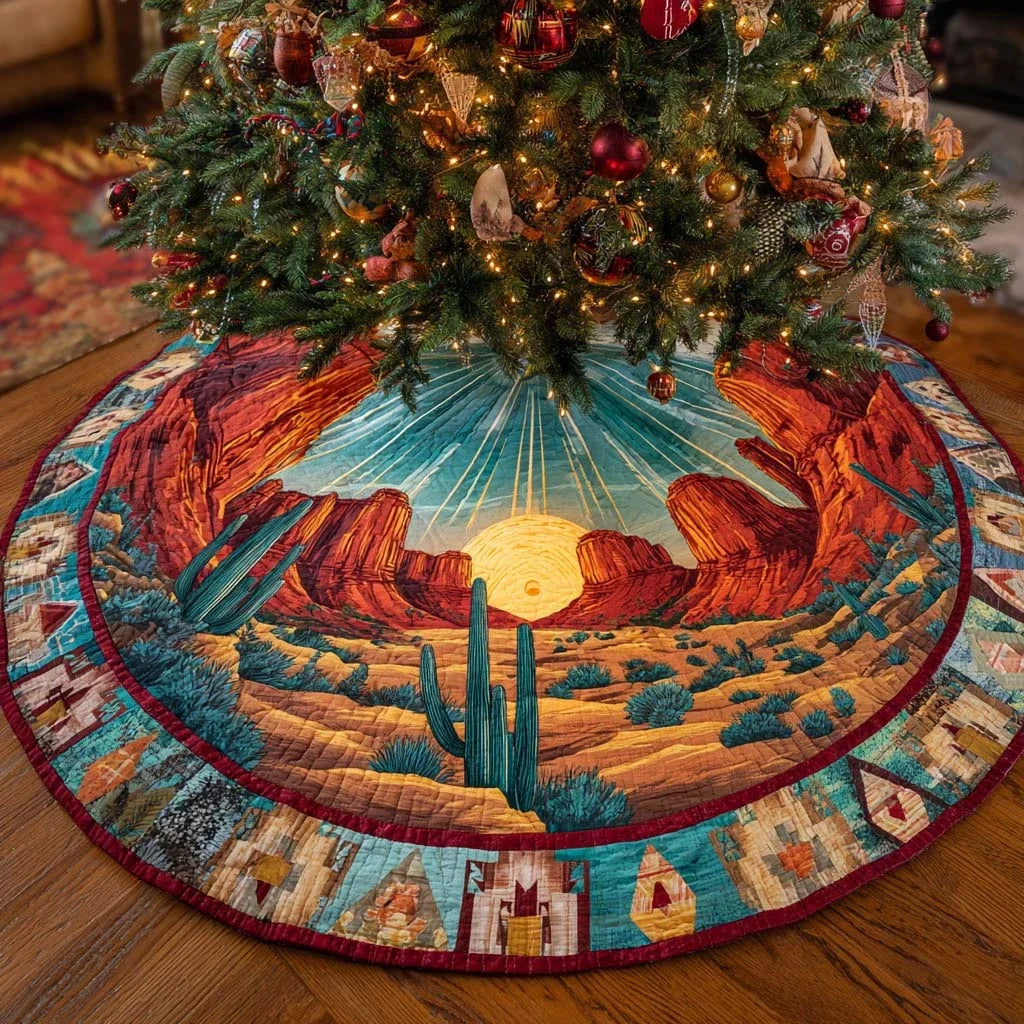 Desert Canyon Glow Quilted Tree Skirt