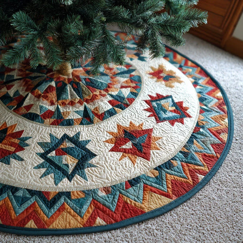 Desert Starburst Christmas Quilted Tree Skirt