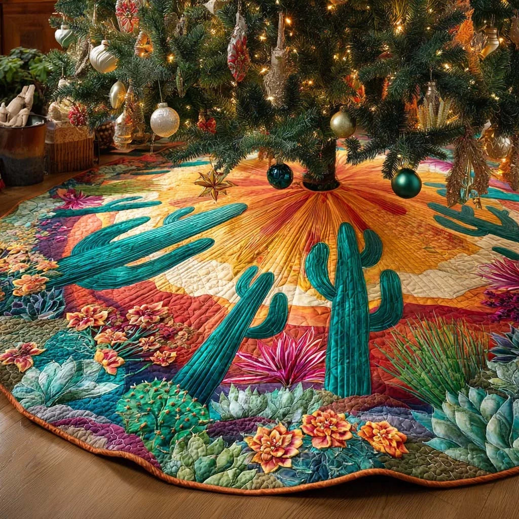 Desert Sun Halo Quilted Tree Skirt