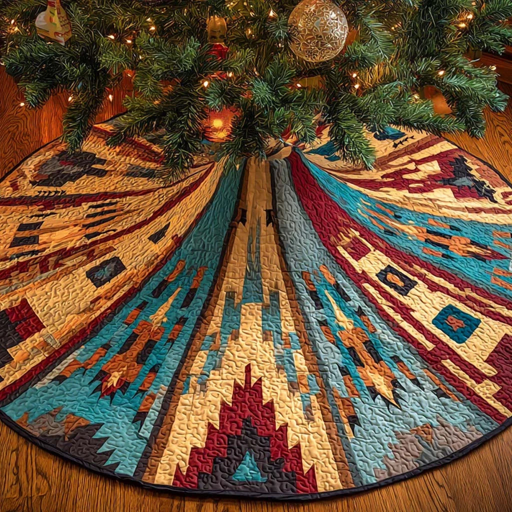 Desert Sunrise Medallion Quilted Tree Skirt