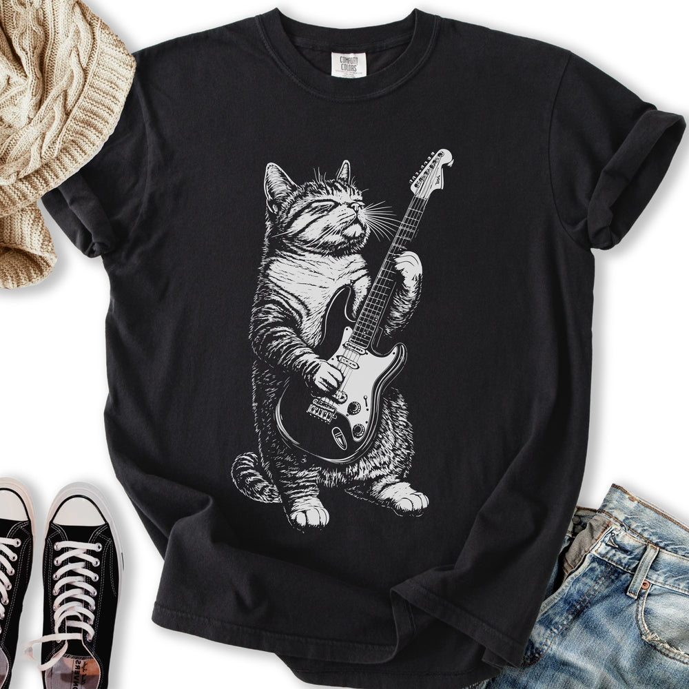 Electric Guitar Cat Relaxed Tee
