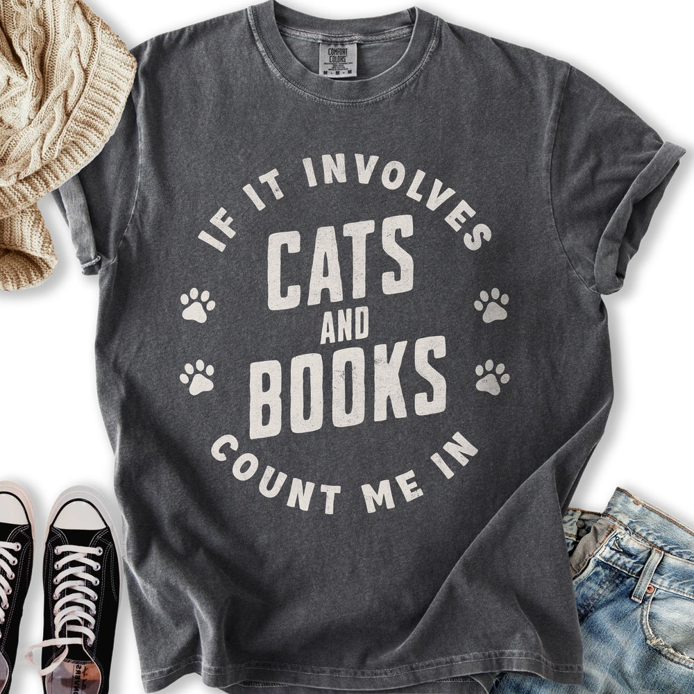 Involves Cats & Books Relaxed Tee