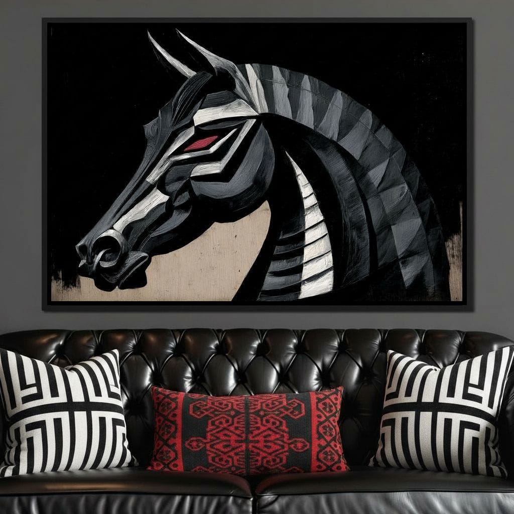 Iron Equine Spirit Descent Canvas Wall Art