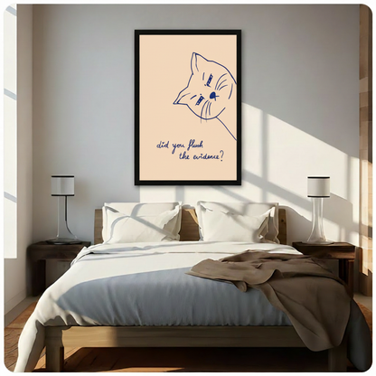 Did You Flush Evidence Funny Cat Canvas Wall Art
