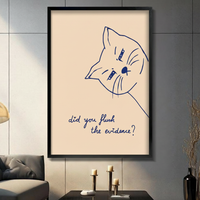 Did You Flush Evidence Funny Cat Canvas Wall Art