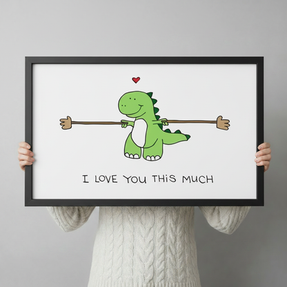 Cute Dinosaur Love Quote Funny Canvas Art Wall Art