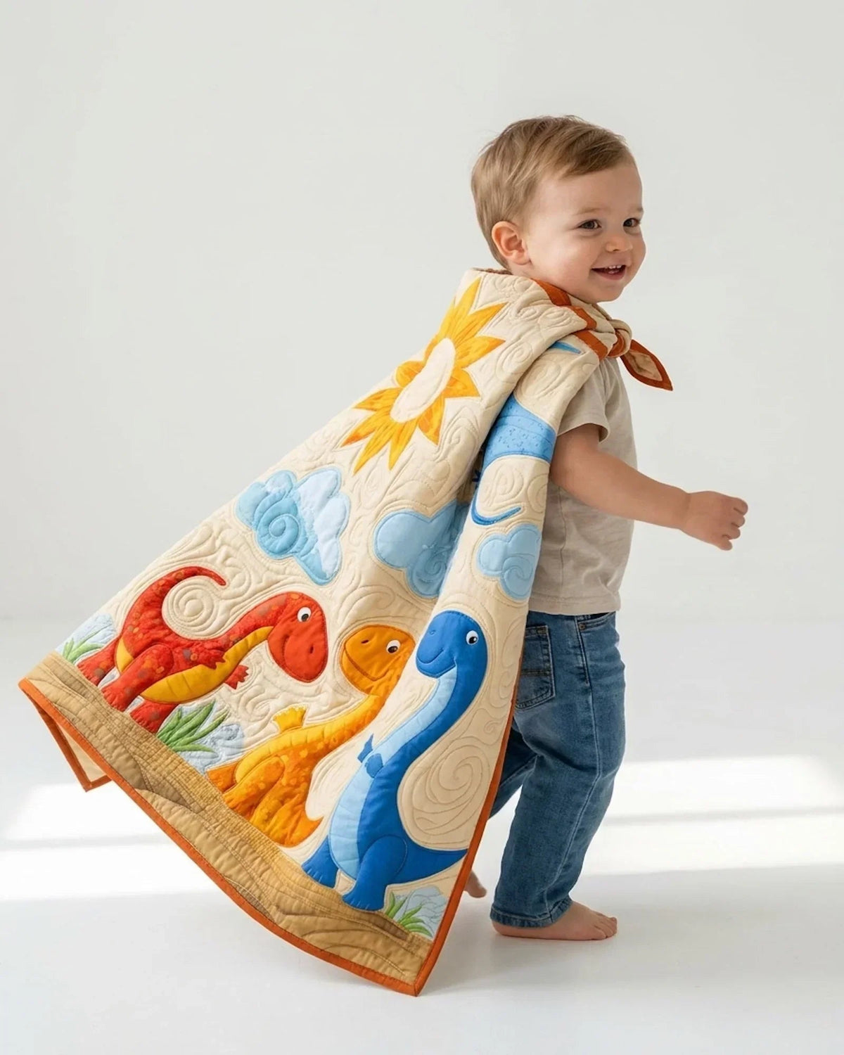 Dinosaur Friends Quilt Blanket - Quilted Blanket by Wild and Way