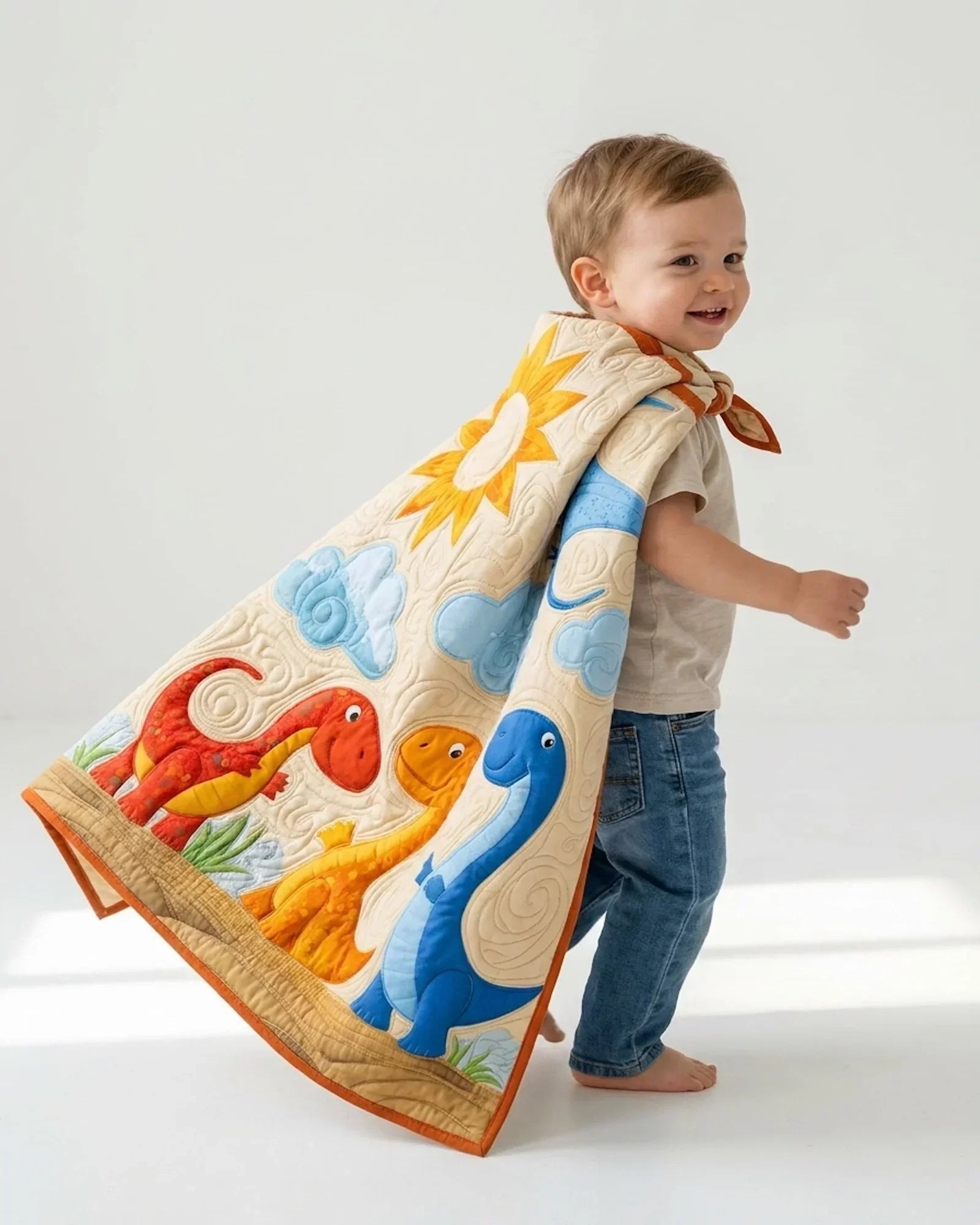 Dinosaur Friends Quilt Blanket - Quilted Blanket by Wild and Way