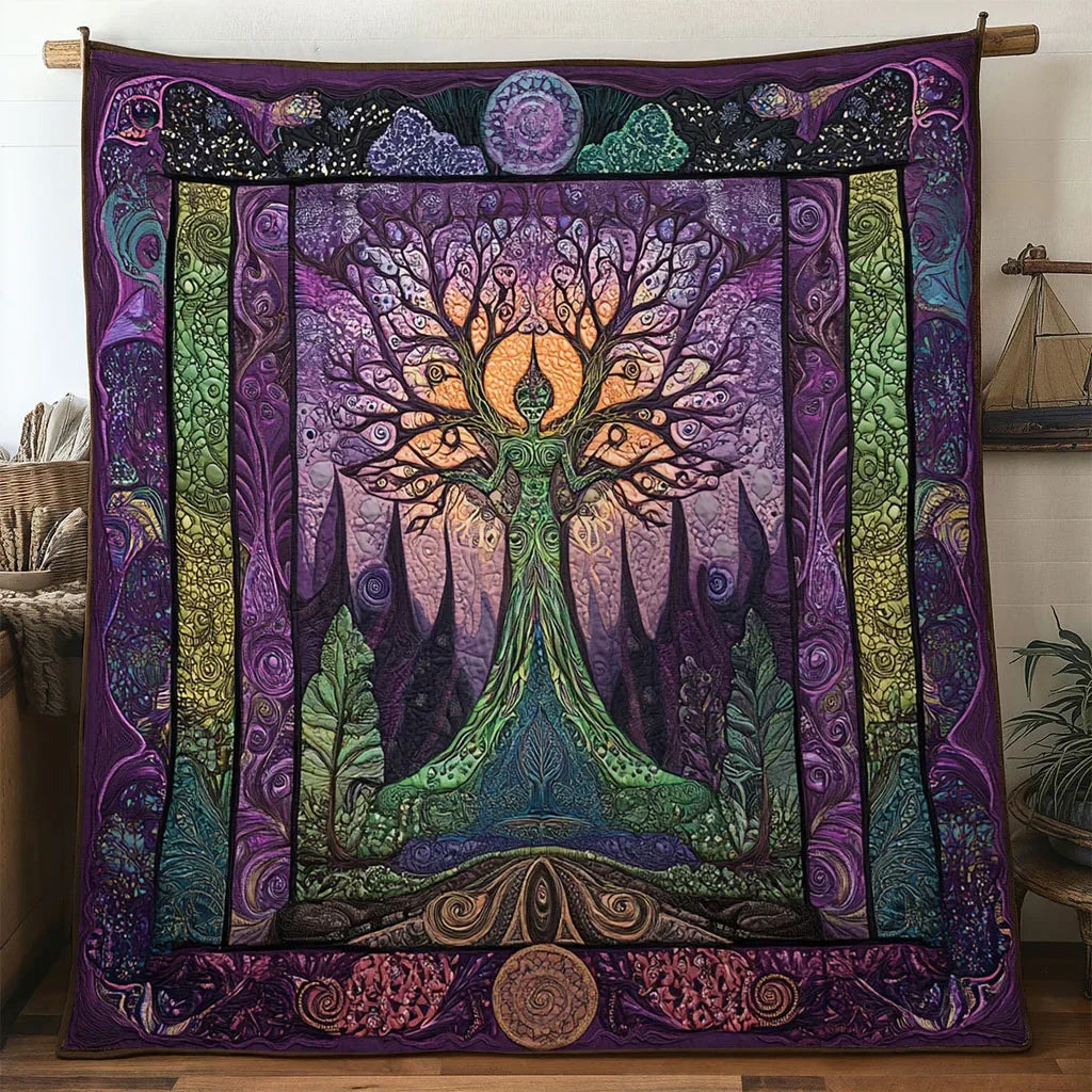 Divine Mother Tree Of Life Quilt Blanket