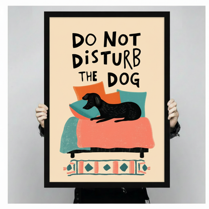 Do Not Disturb the Dog Funny Canvas Art Wall Art
