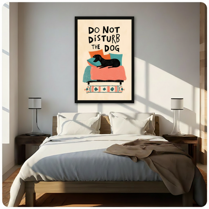 Do Not Disturb the Dog Funny Canvas Art Wall Art