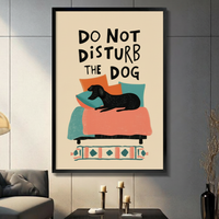 Do Not Disturb the Dog Funny Canvas Art Wall Art