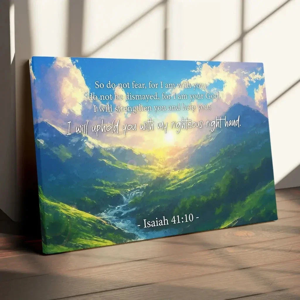 isaiah 41 10 do not fear for i am with you mountain landscape wall art canvas (Landscape) (view 4)