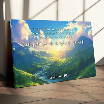 isaiah 41 10 do not fear for i am with you mountain landscape wall art canvas (Landscape) (view 4)