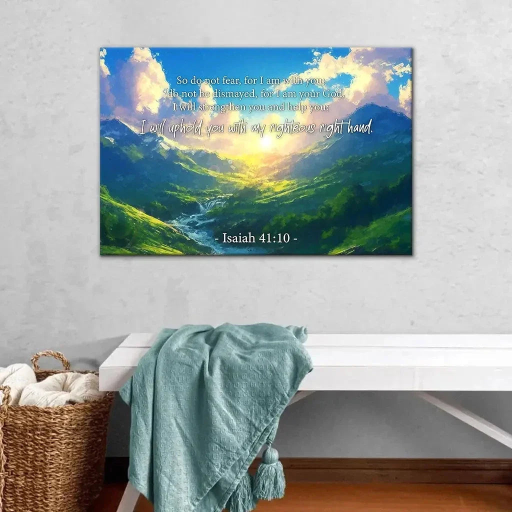 isaiah 41 10 do not fear for i am with you mountain landscape wall art canvas (Landscape) (view 7)