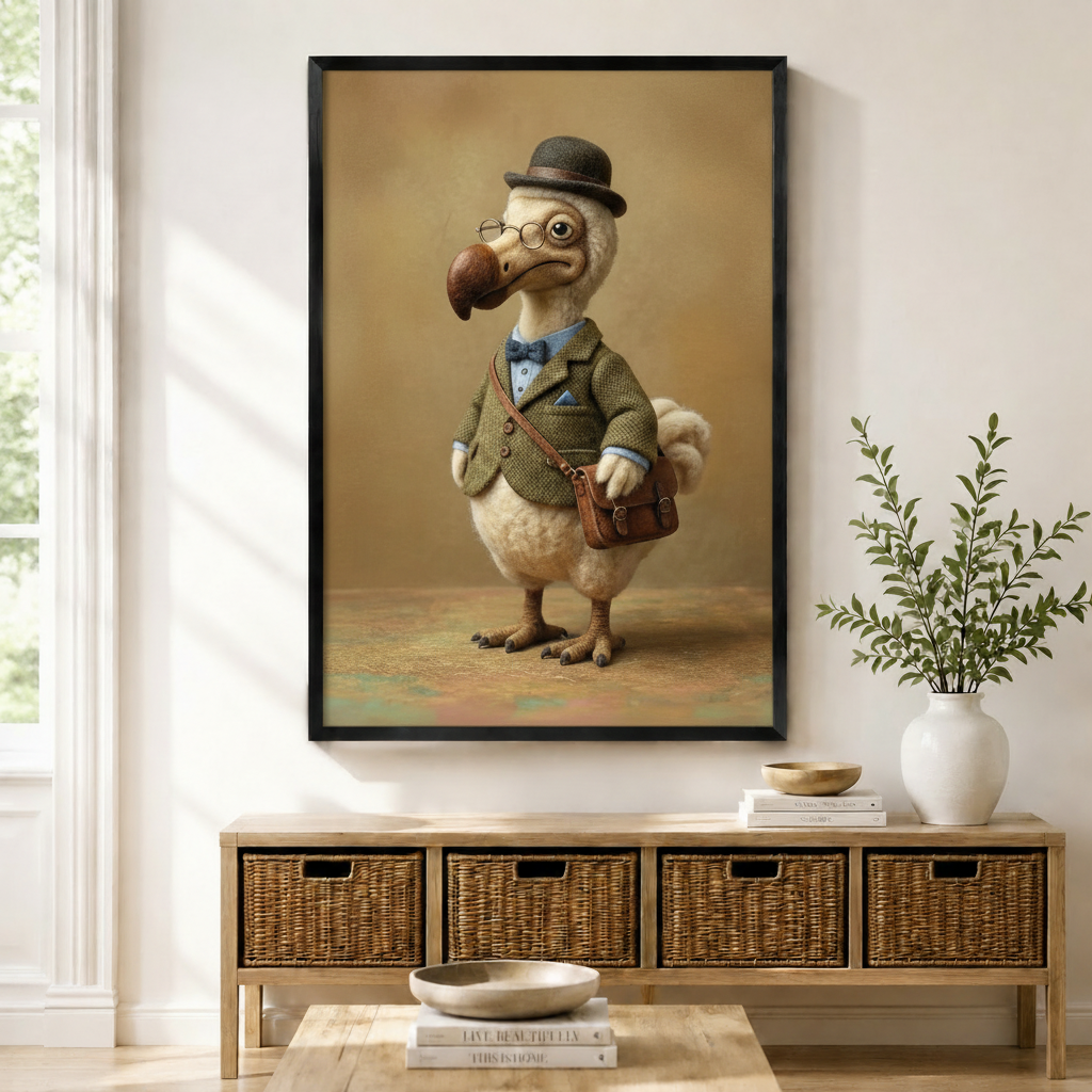 Dodo Gentleman Portrait Whimsical Canvas Art Wall Art