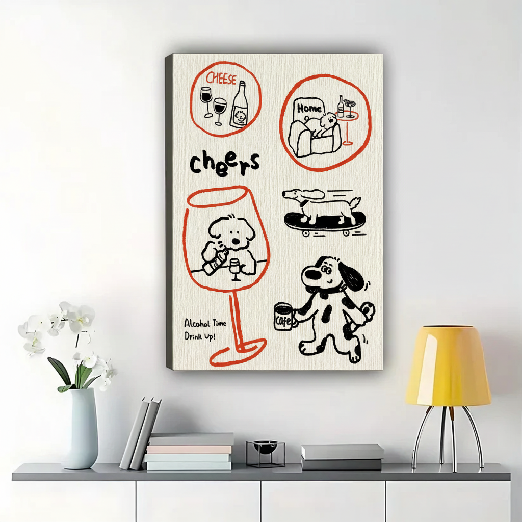 Dog Lover Canvas Wall Art - Cheers Home Decor Print