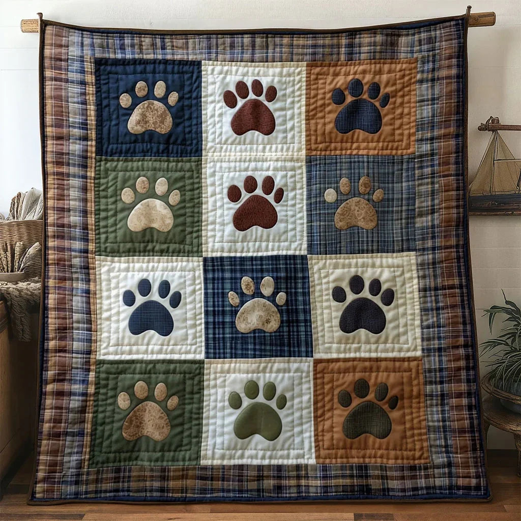 Dog Paw Blessing Quilt Blanket