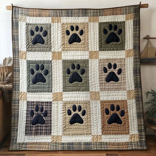 Dog Paw Harmony Quilt Blanket