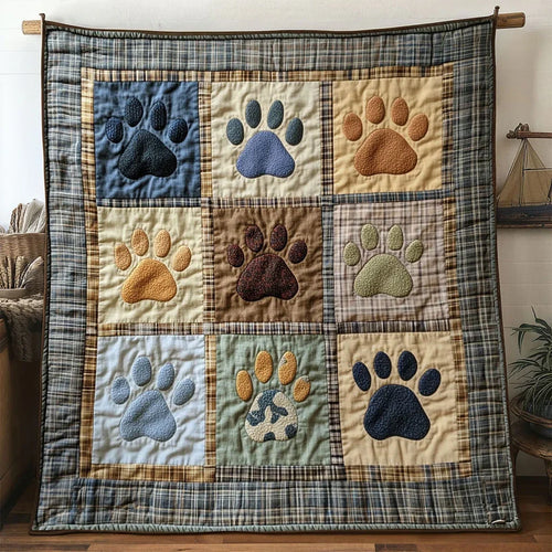 Dog Paw Heartprint Quilt Blanket