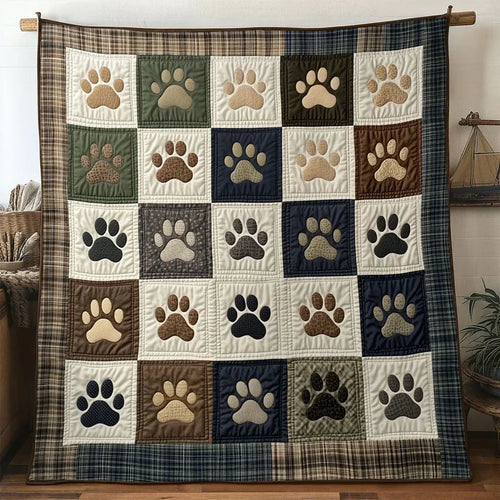 Dog Paw Home Quilt Blanket