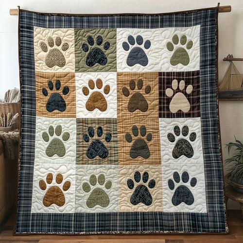 Dog Paw Memory Quilt Blanket