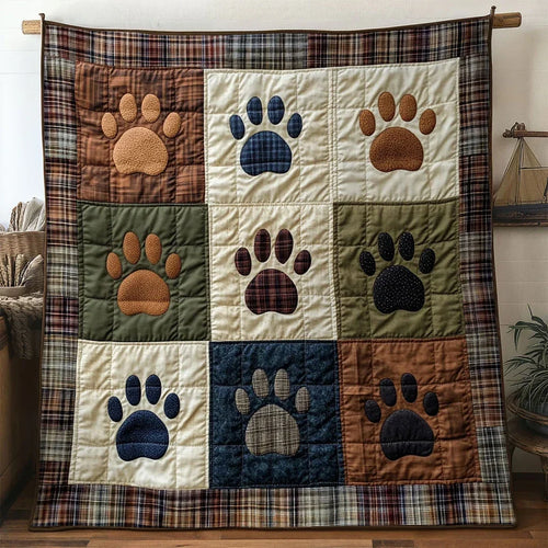 Dog Paw Patch Quilt Blanket