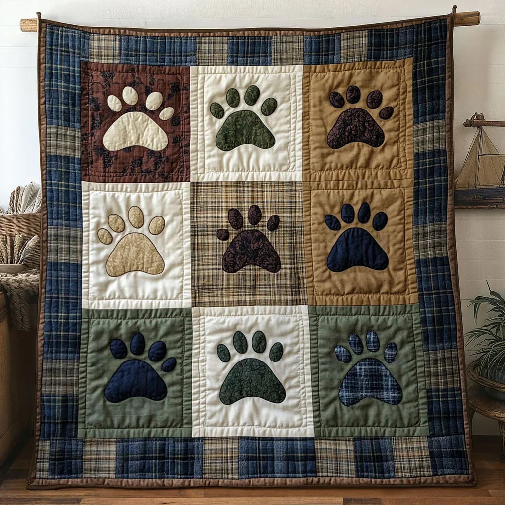 Dog Paw Path Quilt Blanket
