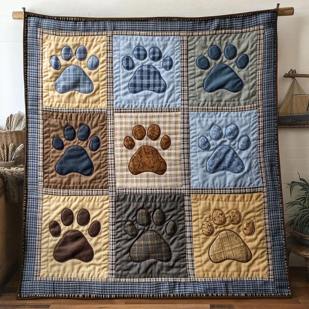 Dog Paw Unity Quilt Blanket