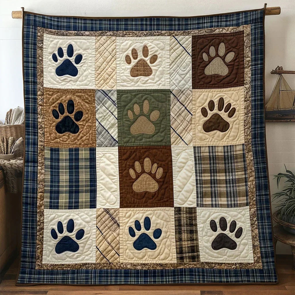Dog Paw Warmth Quilt Blanket