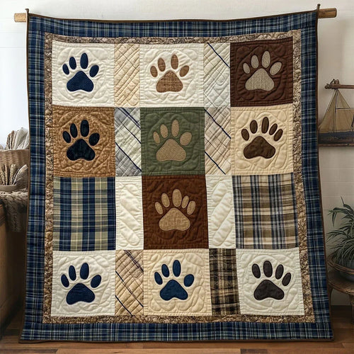 Dog Paw Warmth Quilt Blanket