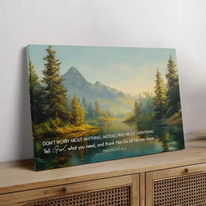 don t worry pray about everything philippians 4 6 wall art canvas (Landscape) (view 4)