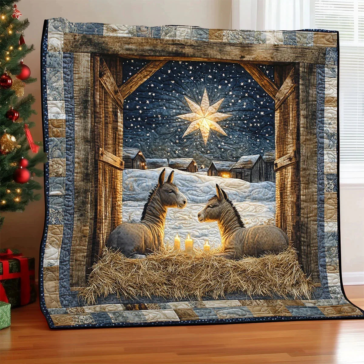 Donkey Night Quilt Blanket