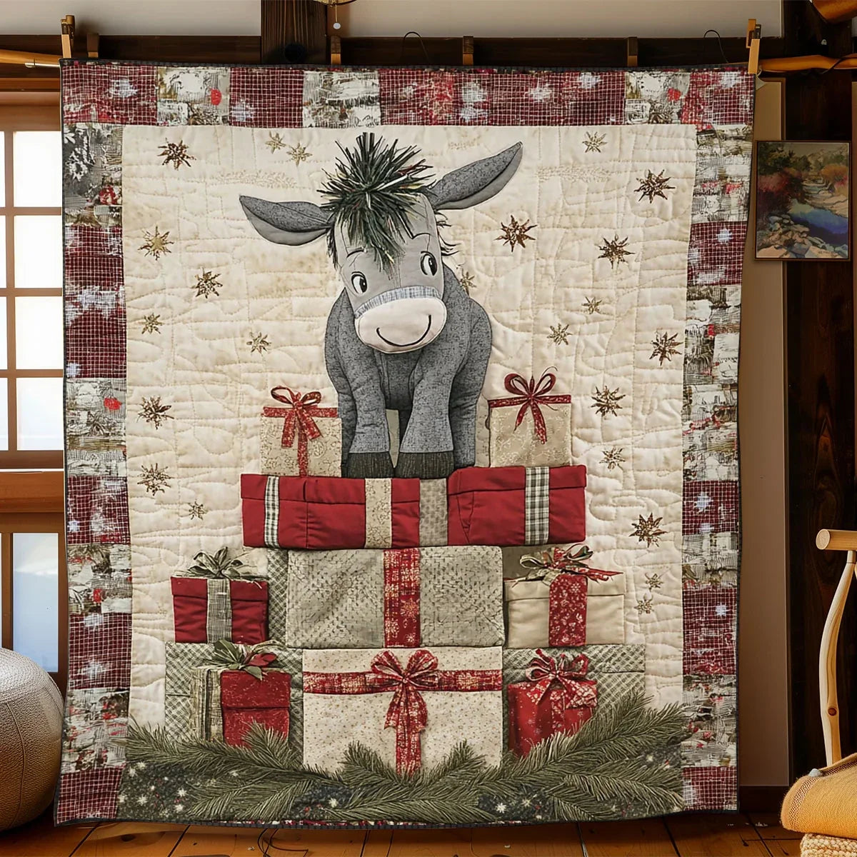 Donkey's Gift Quilt Blanket