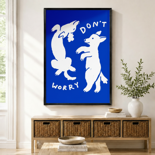 Don't Worry Dancing Dogs Canvas Wall Art